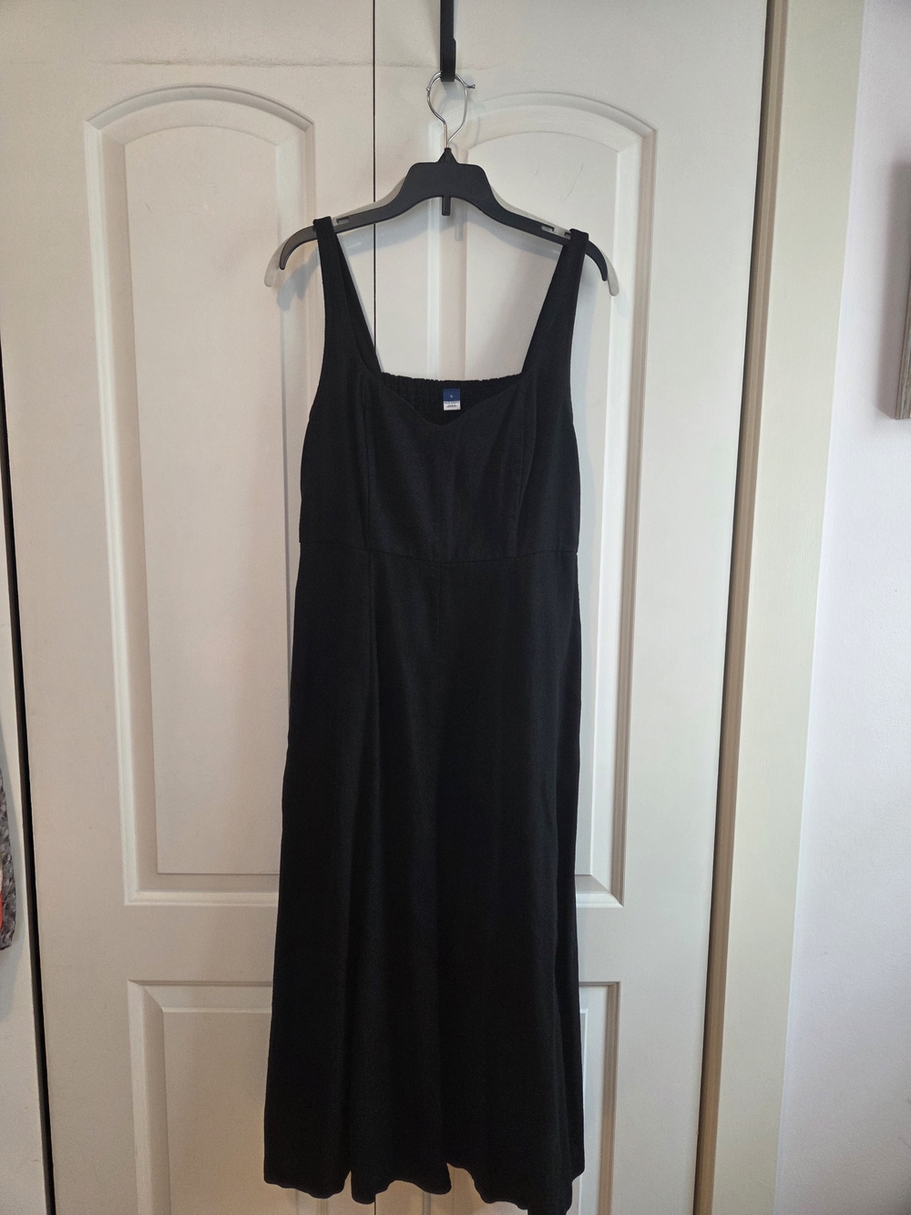 Black Linen Sleeveless Women's Dress